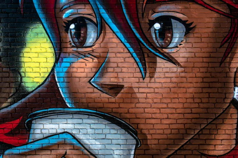 Anime Girl Brick Wall Mural Anime wallpaper