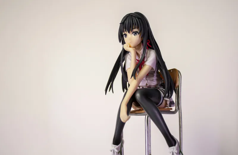 Anime Schoolgirl Seated Figure Anime wallpaper