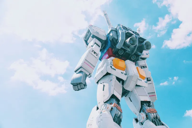 Giant Gundam Under Blue Sky Anime wallpaper