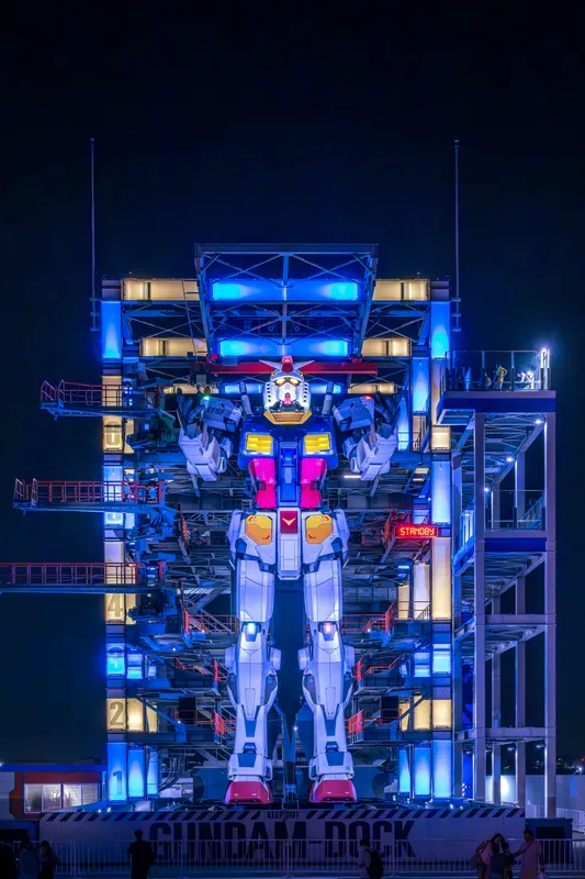 Gundam Night Blue Lights Anime wallpaper