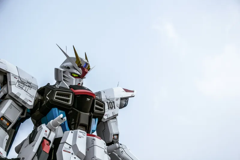 Gundam Statue Pale Sky Anime wallpaper