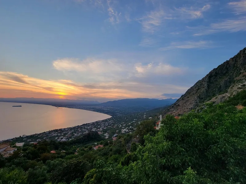 Kalamata Coastal Mountains Sunset Nature wallpaper