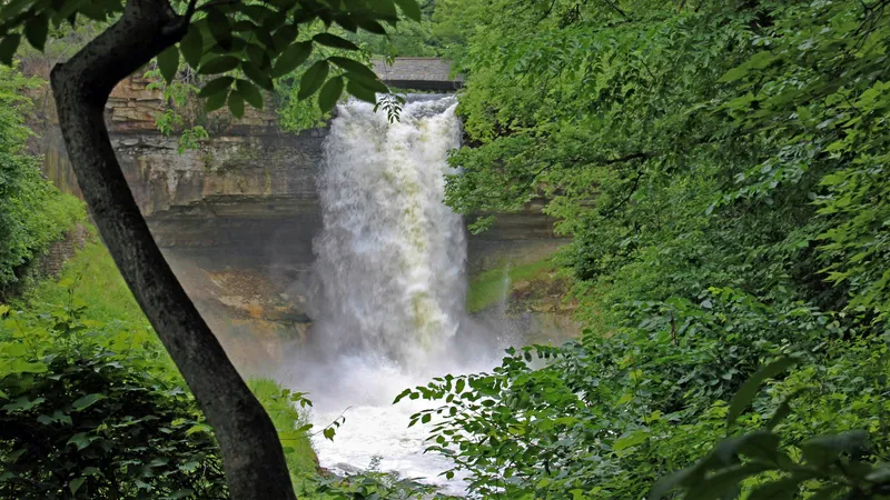Minnehaha Summer Waterfall Nature wallpaper