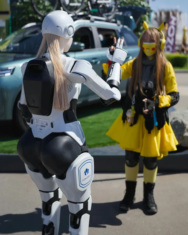 Pikachu Cosplayer With Robot Anime wallpaper