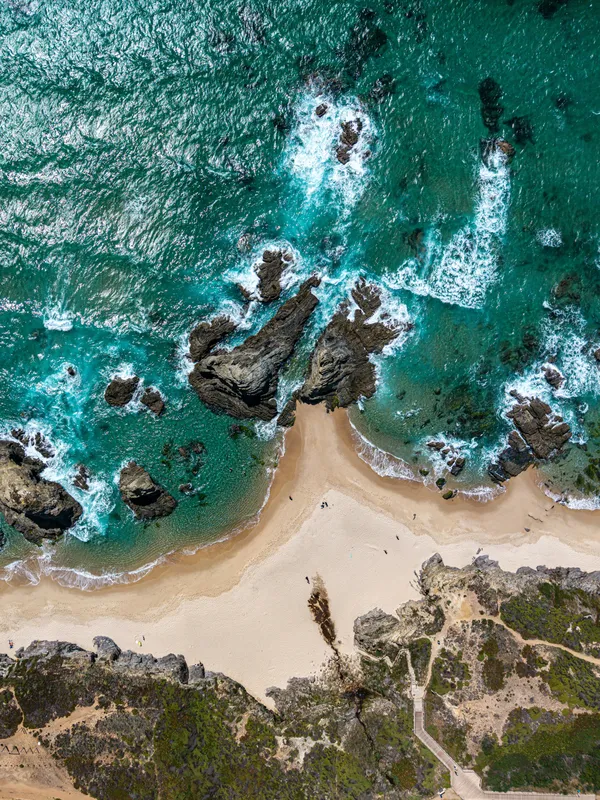 Portugal Aerial Rocky Coast Nature wallpaper
