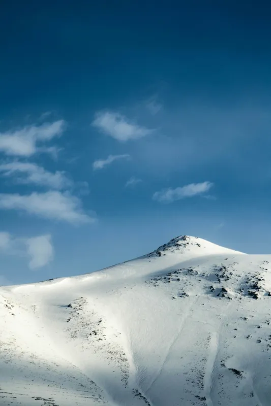 Snowy Peak Blue Sky Clouds Nature wallpaper