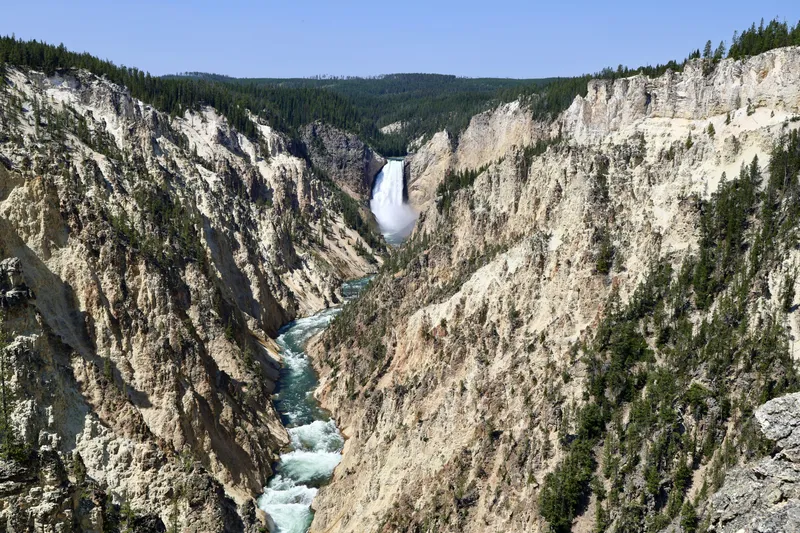 Yellowstone Waterfall Canyon Nature wallpaper